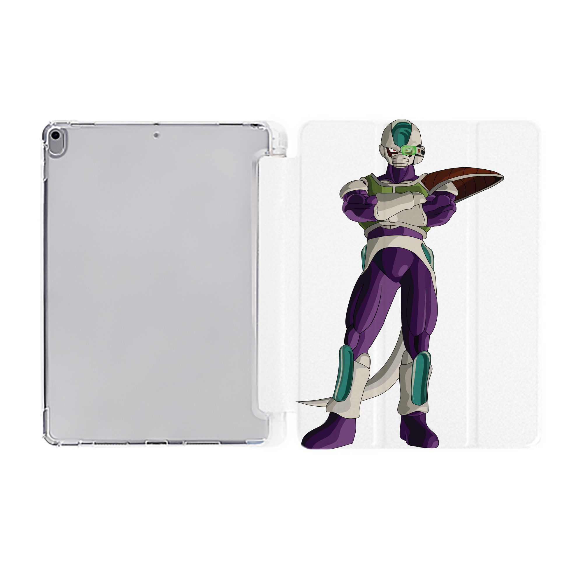 （画像用） ドラゴンボール フリーザ DRAGON BALL Frieza IPad ケース ペン収納付き 三つ折りスタンド PUレザー×シリコン 対応機種9.5/10.5/10.9インチ